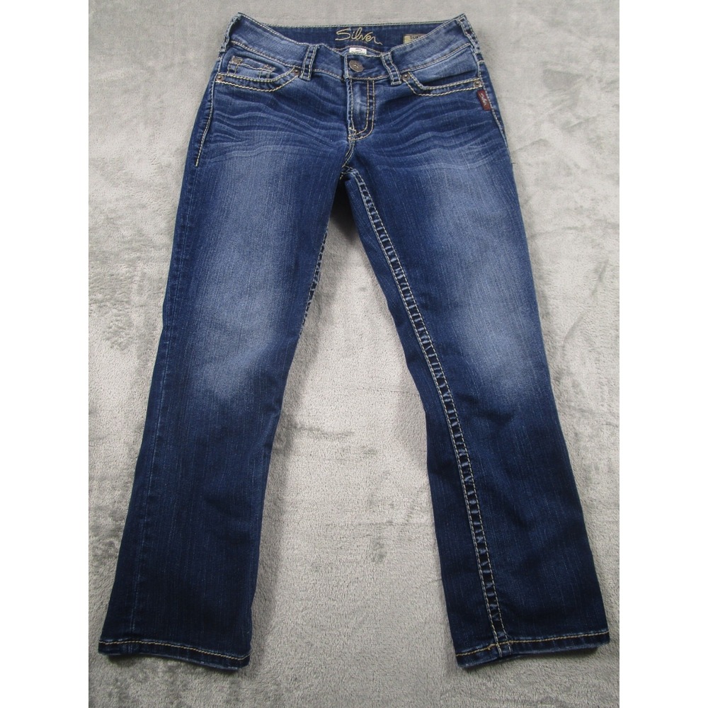 Silver Jeans‎ Womens 28 Blue Denim Suki Capri Pockets Modern